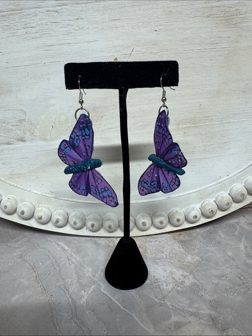 Purple Butterfly Drop Earrings(small)